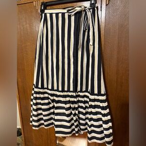 Who What Wear Striped Midi Wrap Skirt, 8